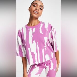 Adidas Thebe Magugu Allover Print Crop T Shirt.